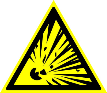 W02 взрывоопасно (пластик, сторона 200 мм) - Знаки безопасности - Предупреждающие знаки - Магазин охраны труда ИЗО Стиль